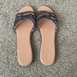 Madewell Black Crisscross Slide Sandals
